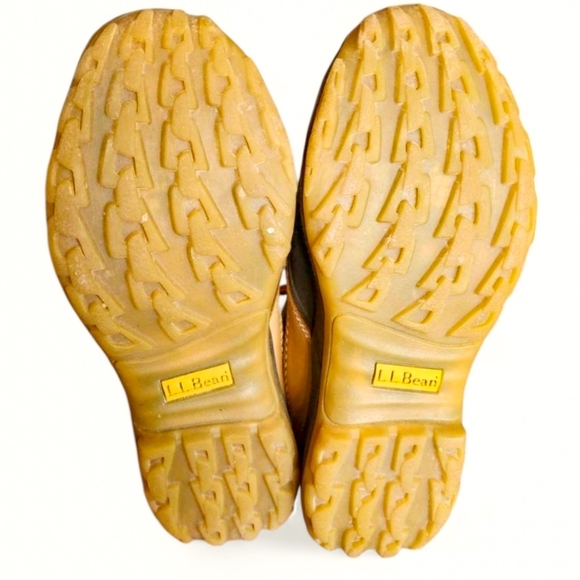 LL Bean Duck Boots Ankle Brown Tan Lace‎ Up Rain Snow Women's 7.5 - Picture 7 of 8